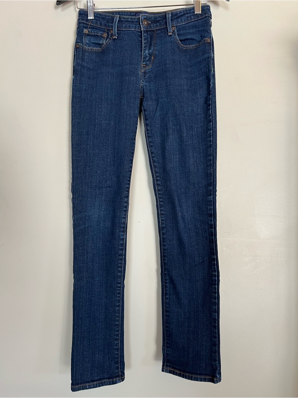 Levi’s Demi Curve Size 26 Blue Slim Straight Jeans Stretch Denim Mid Rise